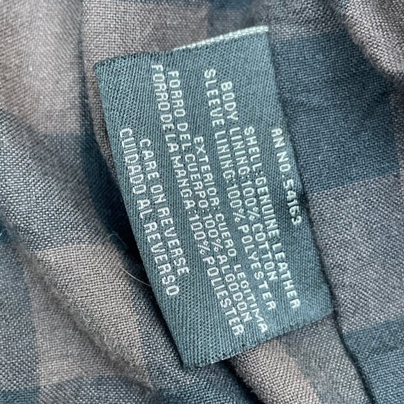 Levi’s Capital Mens Brown Leather Jacket With Pockets & Checkered Lining Sz Larg - Picture 10 of 12